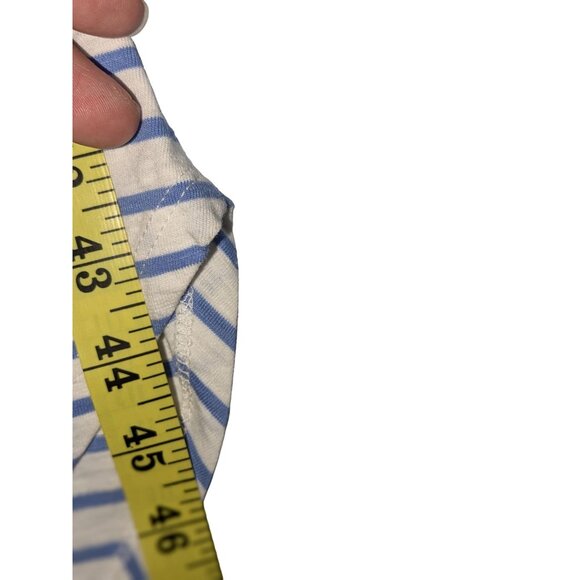 Time And Tru XXL Blue & White Striped Sleeveless V-Neck Dress - Picture 6 of 8